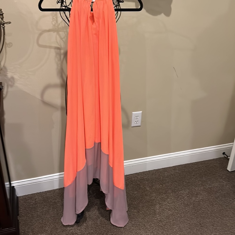 Purple Month high low halter maxi dress size large formal sleeveless dress - Picture 2 of 4
